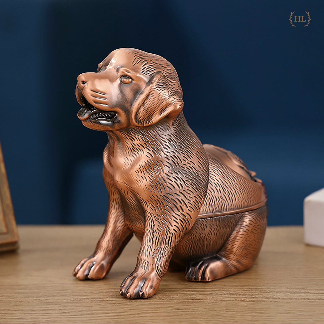 GẠT TÀN CHÓ PULLDOG | Gạt tàn hình chó Labrador chất liệu hợp kim đồng không bạc màu chế tác thủ công