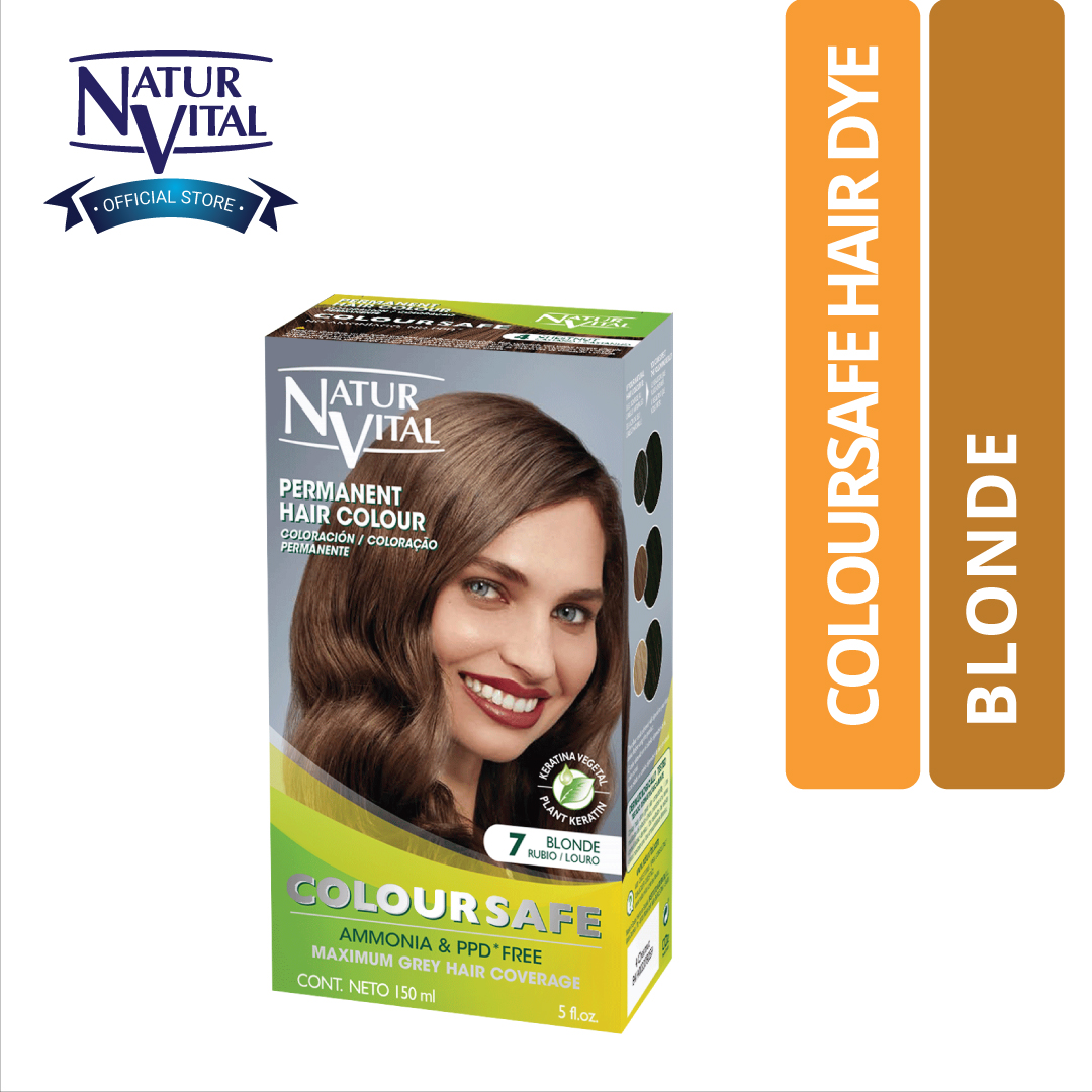 Thuốc Nhuộm Dưỡng Tóc NaturVital Colour Safe Permanent Hair Dye Chiết Xuất Lúa Mì & Đậu Nành, Giúp Làm Mới, Giữ Màu, Mang Đến Độ Mượt Bồng Bềnh - Màu Vàng Blonde