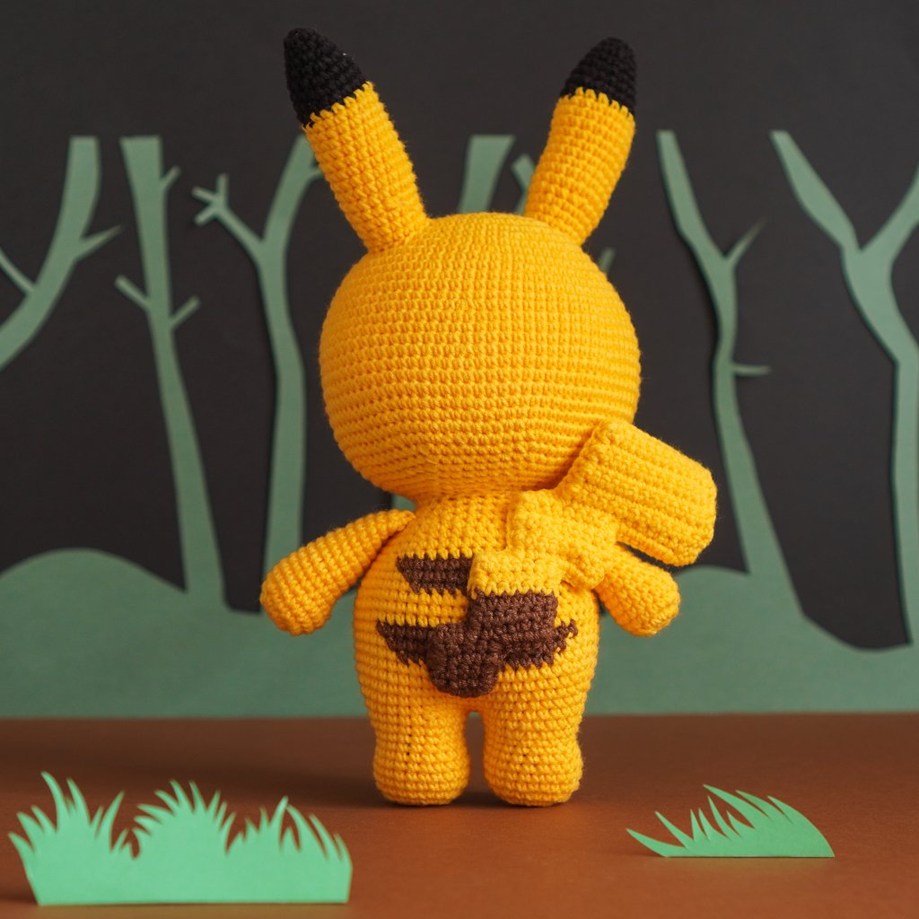 Pokemon Pikachu móc len - Đồ chơi bằng len handmade, Thú len handmade nhồi bông Amigurumi