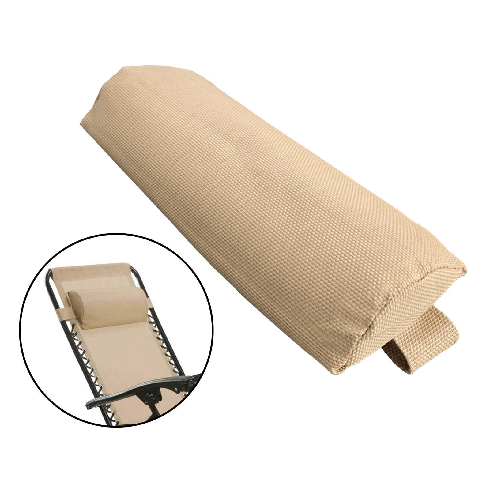 2X Headrest Pillow  Lounge Chair  Pillow Adjustable Beige