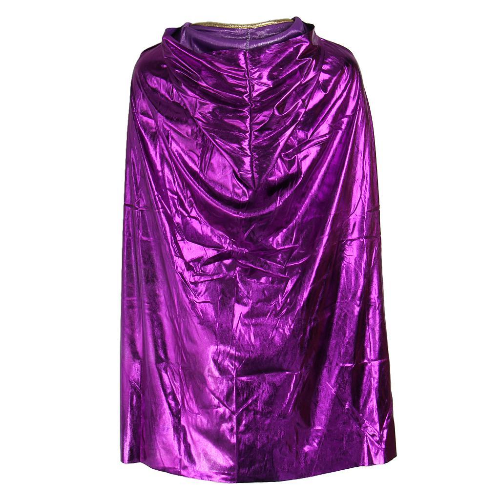 Glitter Cloak Kids's Hooded Cape Wizard Witch Costume Party Fancy Dress