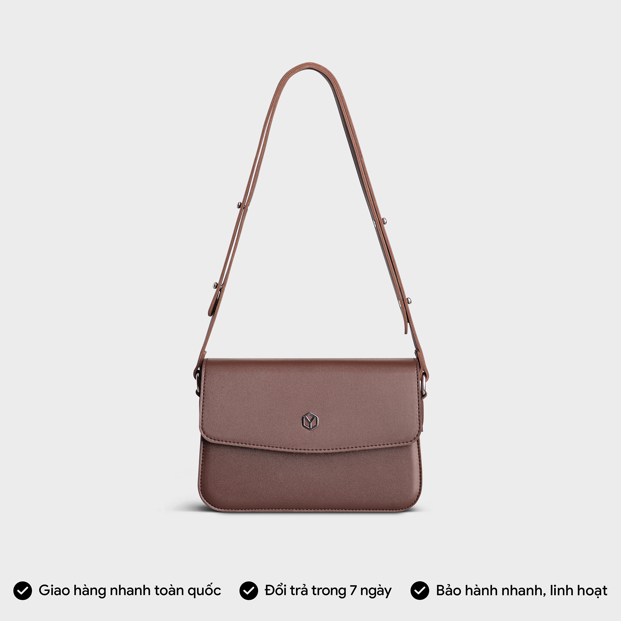 Túi Yuumy ( Thời trang nữ nắp gập khóa nam châm size 21 - Túi đeo chéo da Seasand YN175 )