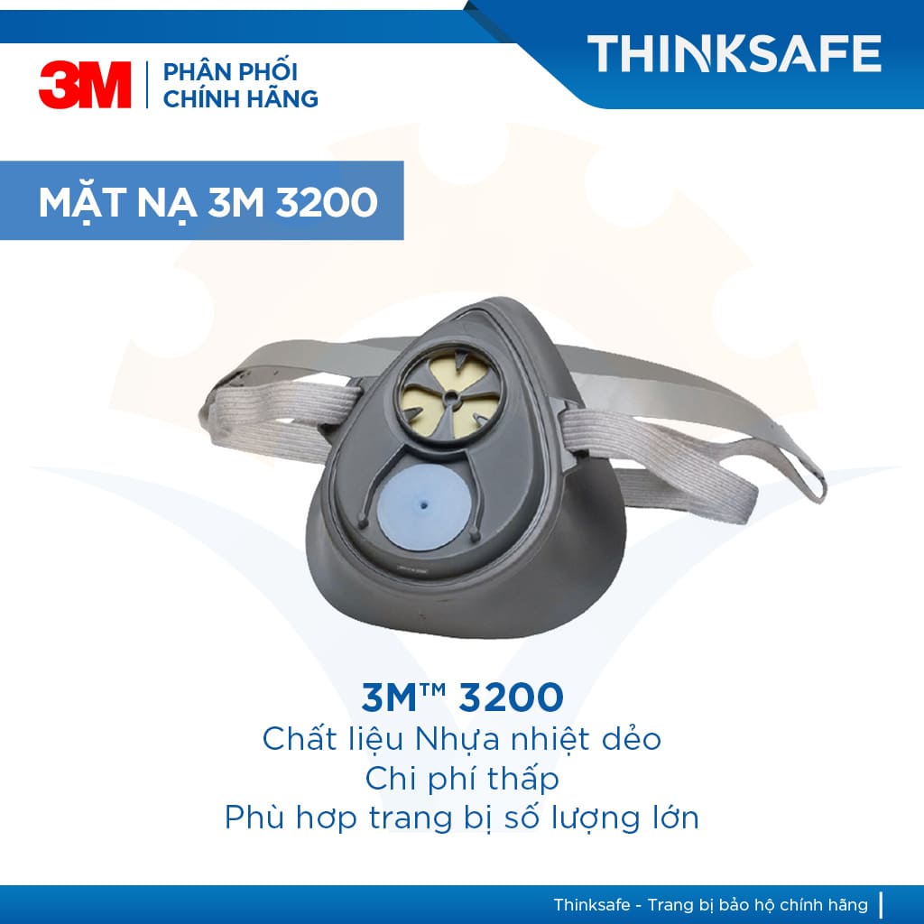 Mặt nạ phòng độc 3M 3200 kèm phin lọc 3301K-100, lọc hữu cơ/ACID mặt nạ phun thuốc bảo vệ thực vật, hơi sơn, hóa chất