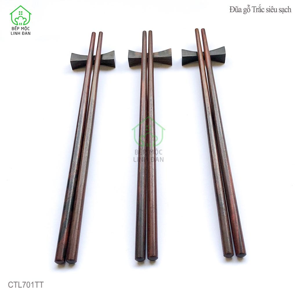 Đũa Gỗ Trắc Tự Nhiên Việt Nam Siêu Sạch HAHANCO Bộ 10 Đôi Tròn
