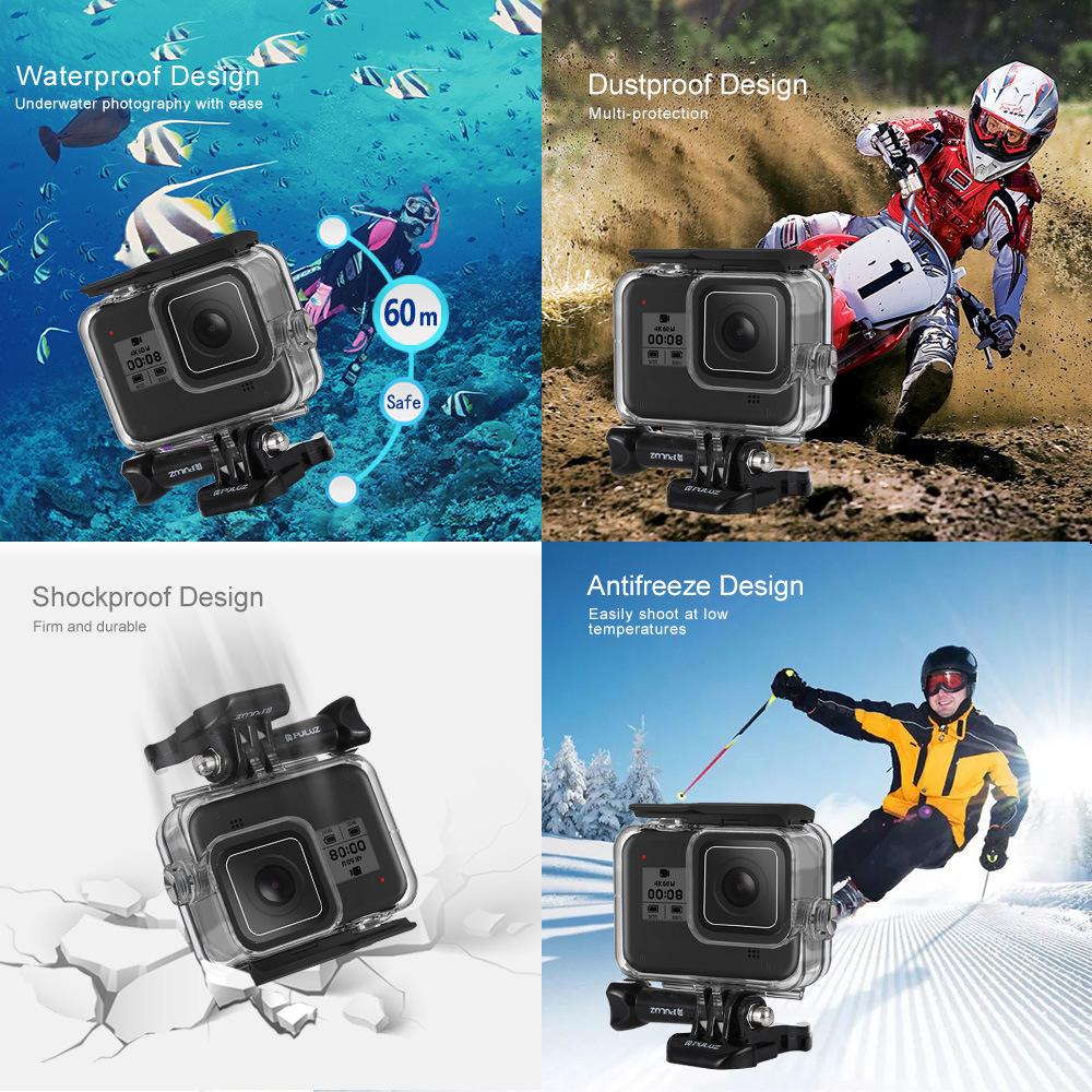 Vỏ máy ảnh chống thấm nước lặn sâu dưới nước 60M cho GoPro HERO8 Black