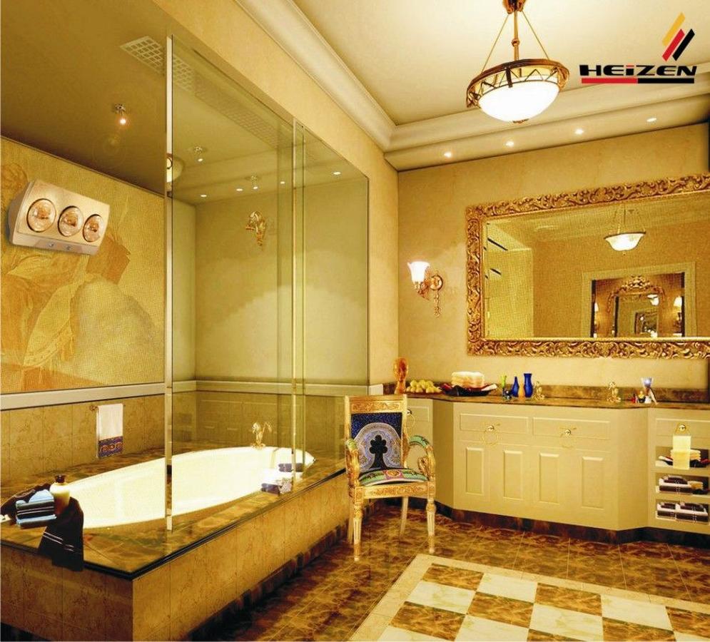 Đèn sưởi nhà tắm Heizen 3 bóng vàng HE3BR -hàng chính hãng