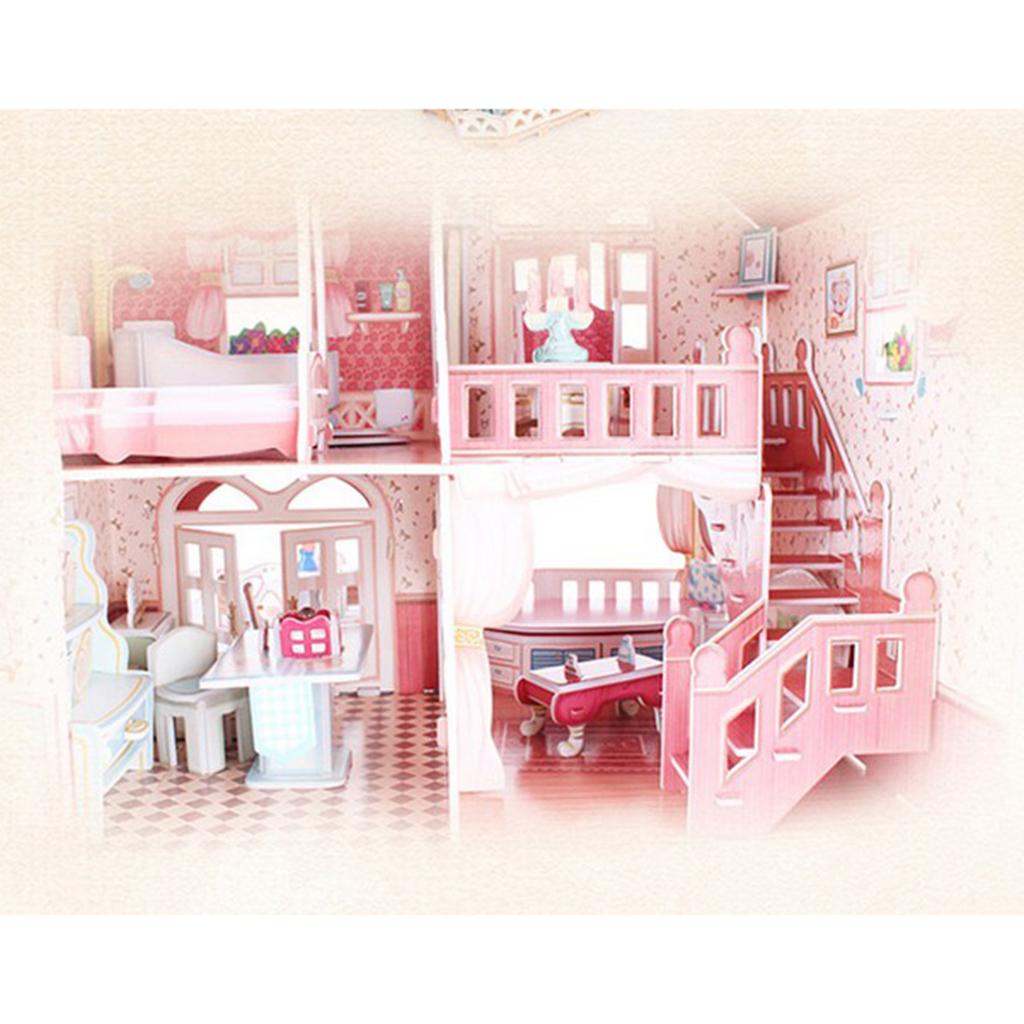 Miniature Project 3D Dollhouse Kit Decorations with Furnitures Puzzle House