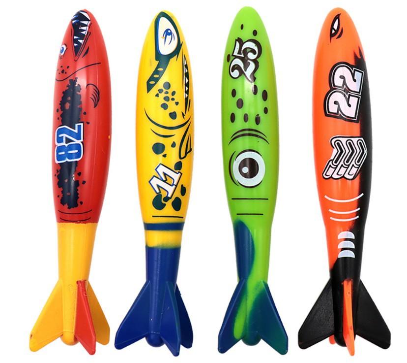 4 Đồ Chơi Lặn Lặn Dưới Nước Kẻ Cướp Ngư Lôi Đồ Chơi Bể Bơi Ném Đồ Chơi Lặn Cho Bể Bơi Và Nhà Tắm