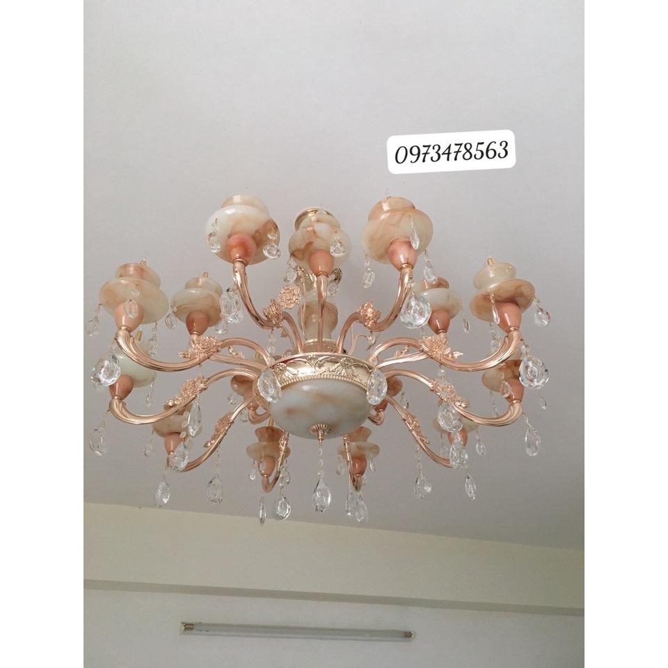 Đèn Chùm Thả Trần Chất Liệu Đá Thủy Tinh Đúc Trang Trí Biệt Thự Phòng Khách,Ngủ,Nhà Hàng,Khách Sạn,Spa