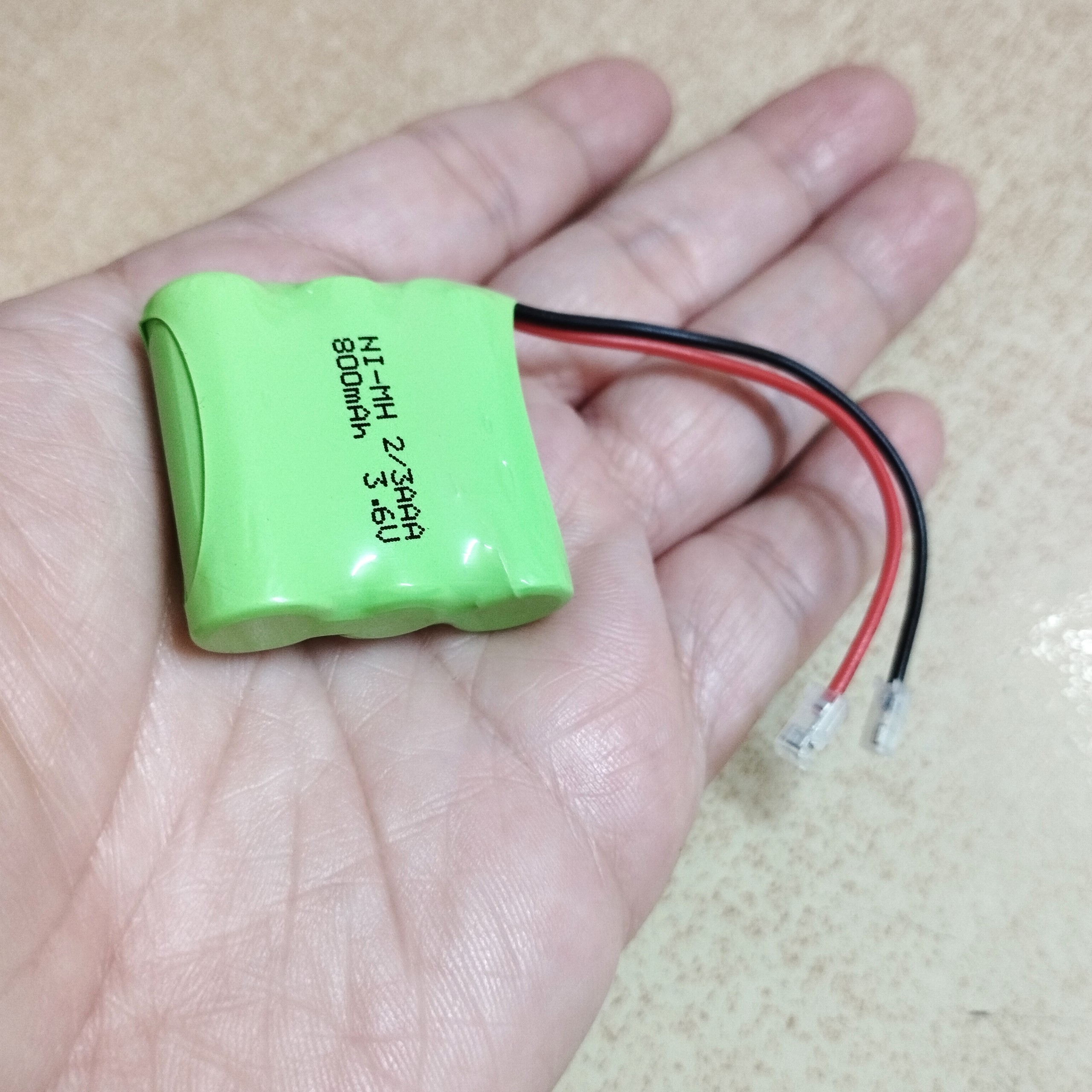 Pin sạc 3.6V dung lượng 800mAh loại ngắn 2/3AAA