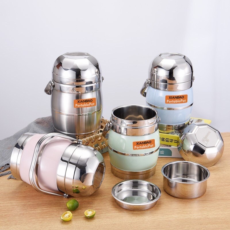 Cặp lồng giữ nhiệt bằng Inox 301 chống tràn