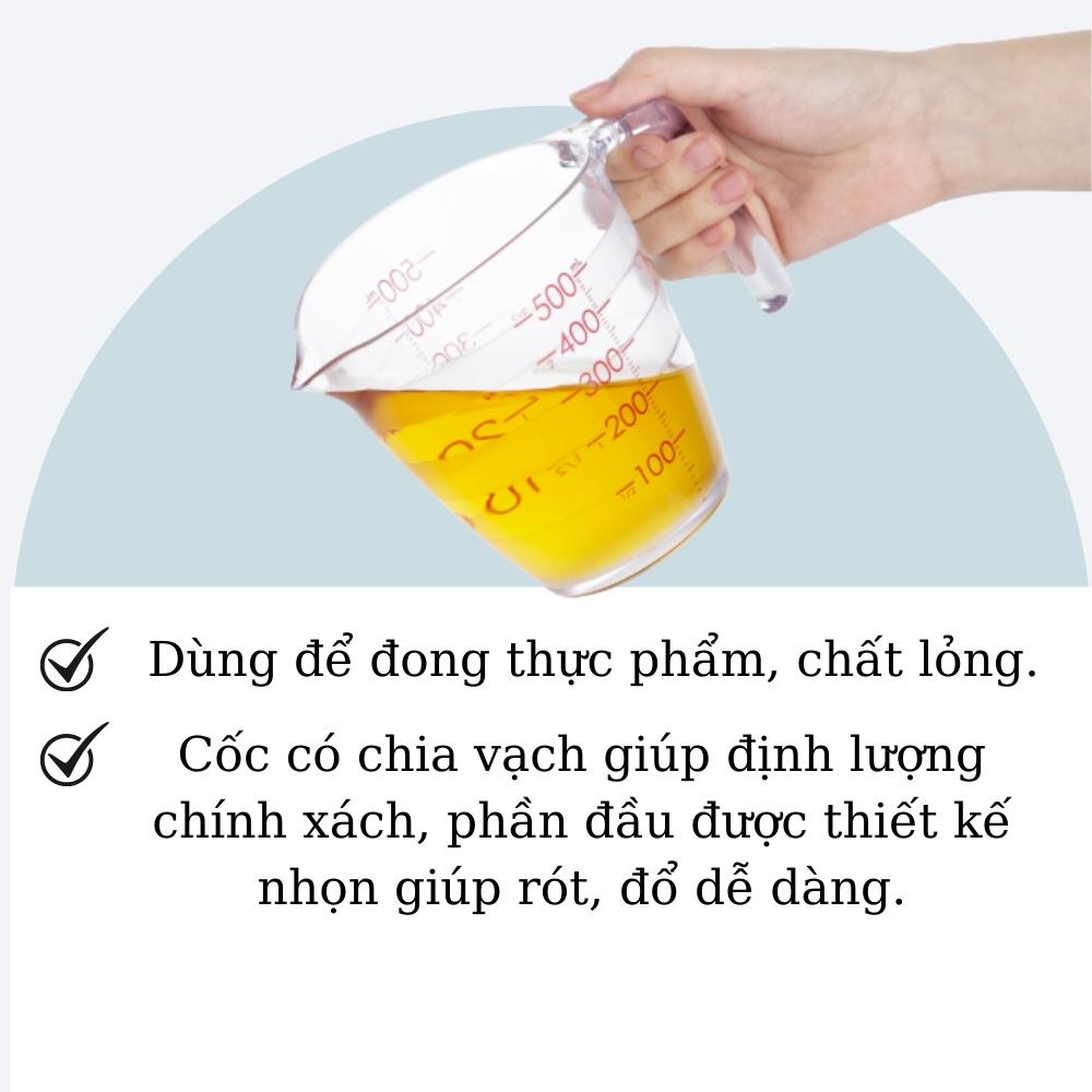 Cốc đong , YOKO INOCHI Việt Nam nhựa định lượng 500ml dung dịch dùng trong nấu ăn pha chế nhựa nguyên sinh