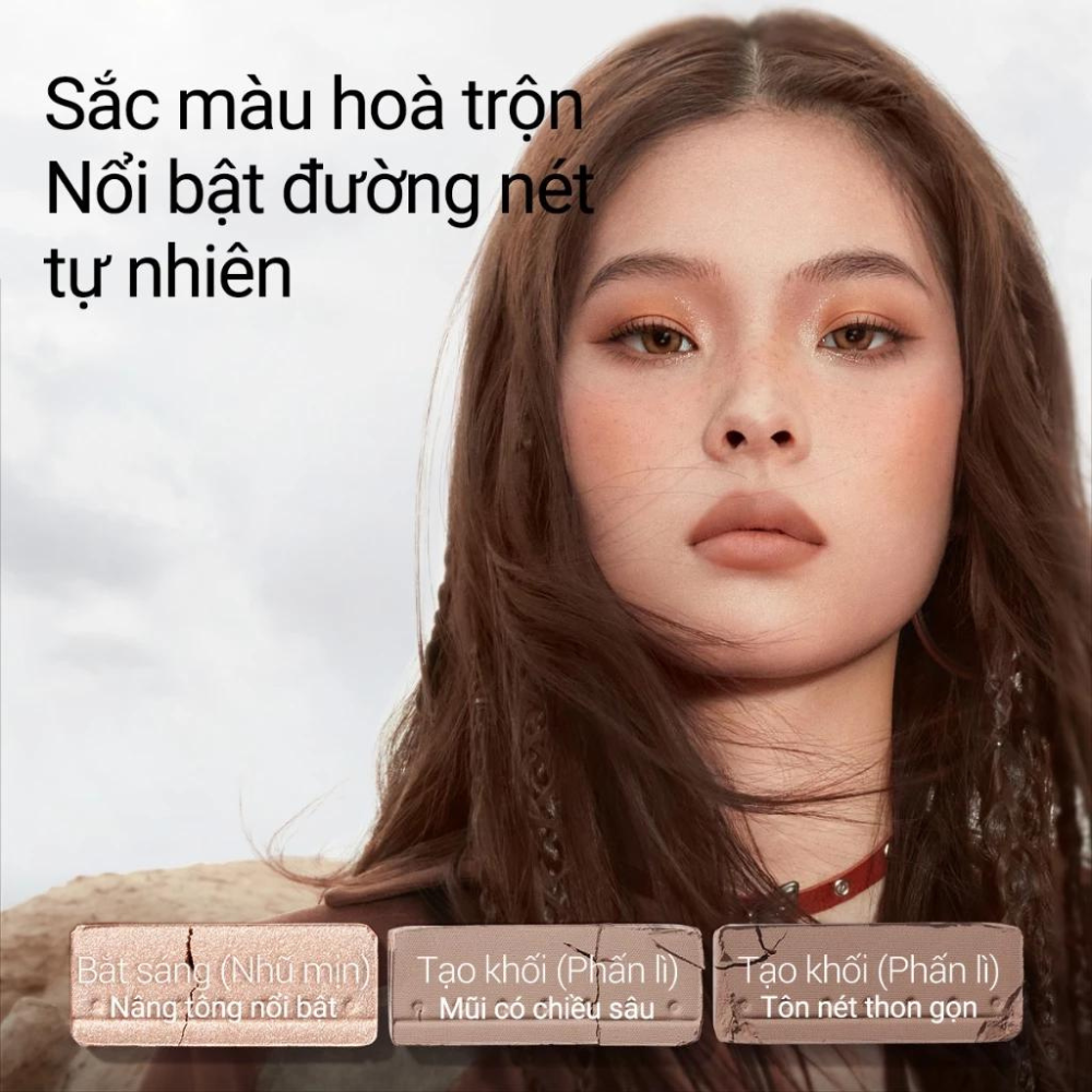 Bảng phấn mắt Carslan 10 màu Phấn má hồng Phấn bắt sáng Tạo khối 18g