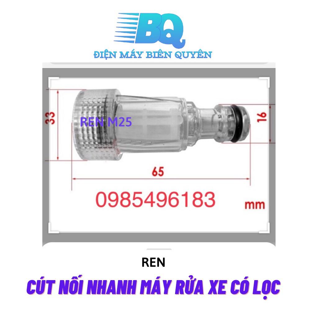 Cút nối nhanh, khớp nối, ren máy rửa xe MINI có lọc (loại sịn)