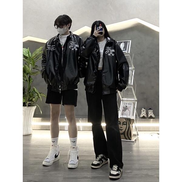 Bomber full da bomber thêu chữ cao cấp