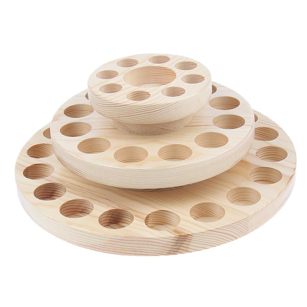 Wood Rotating Essential Oil Holder Display Shelf Organizer 3 Tier 39 Hole