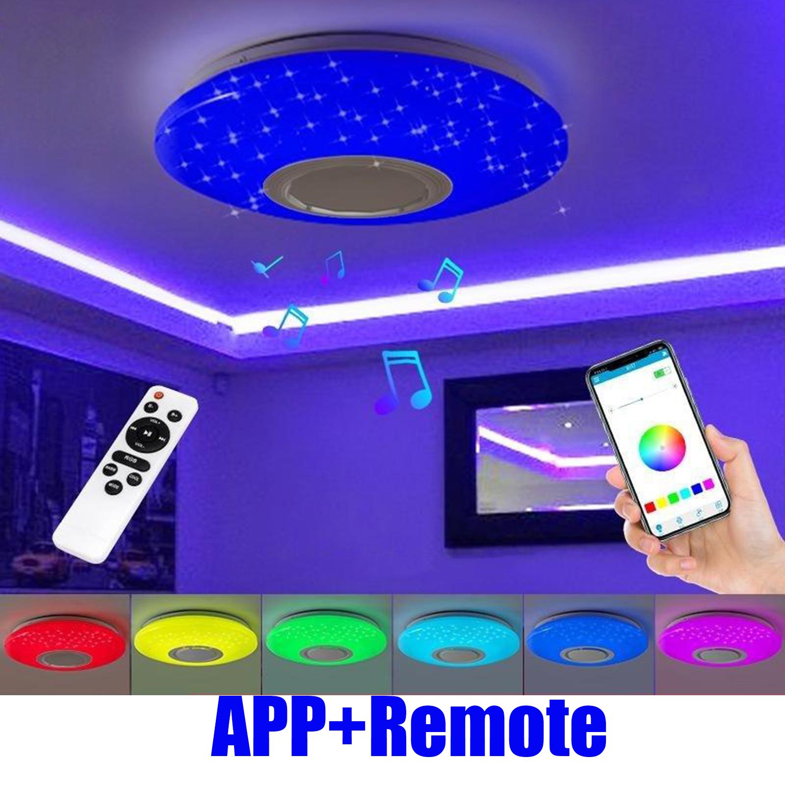 RGB LED Music Ceiling Light APP with Bluetooth Speaker Bedroom Lamps Smart Ceiling Lamp with Remote Control