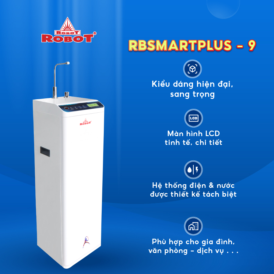 MÁY LỌC NƯỚC NÓNG THÔNG MINH ROBOT RBSmartPlus-9 - Hàng Chính Hãng