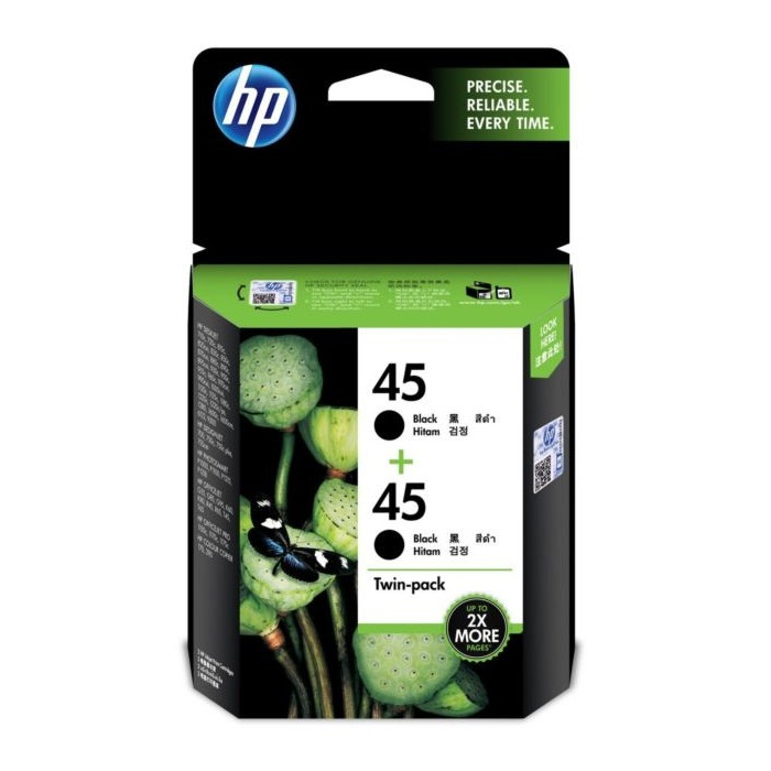 Mực in HP 45 Black Ink Cartridge, TWIN PACK - Hàng chính hãng