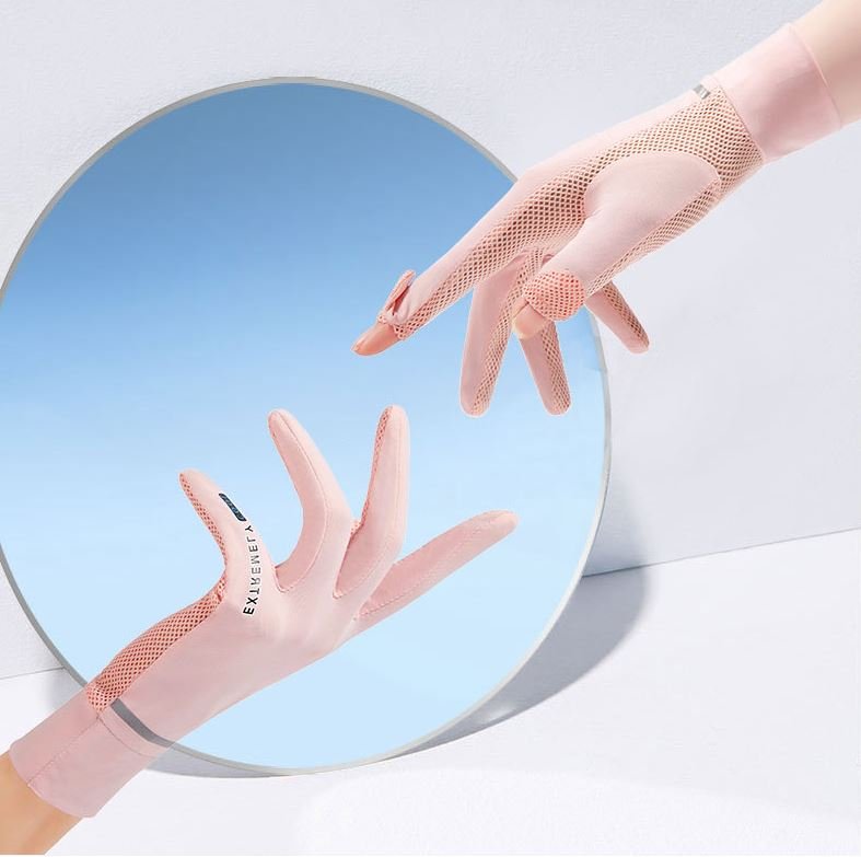 Găng tay chống nắng / tia uv vải lụa lạnh dáng mỏng thoáng khí phong cách mùa hè duyên dáng dành cho nữ
