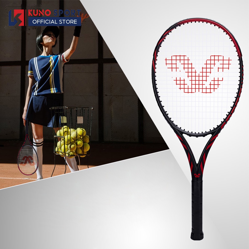 Vợt Tennis CROSSWAY W202 Sợi Carbon Cao Cấp Tặng Kèm Bộ Đế Và Bóng Tập Luyện