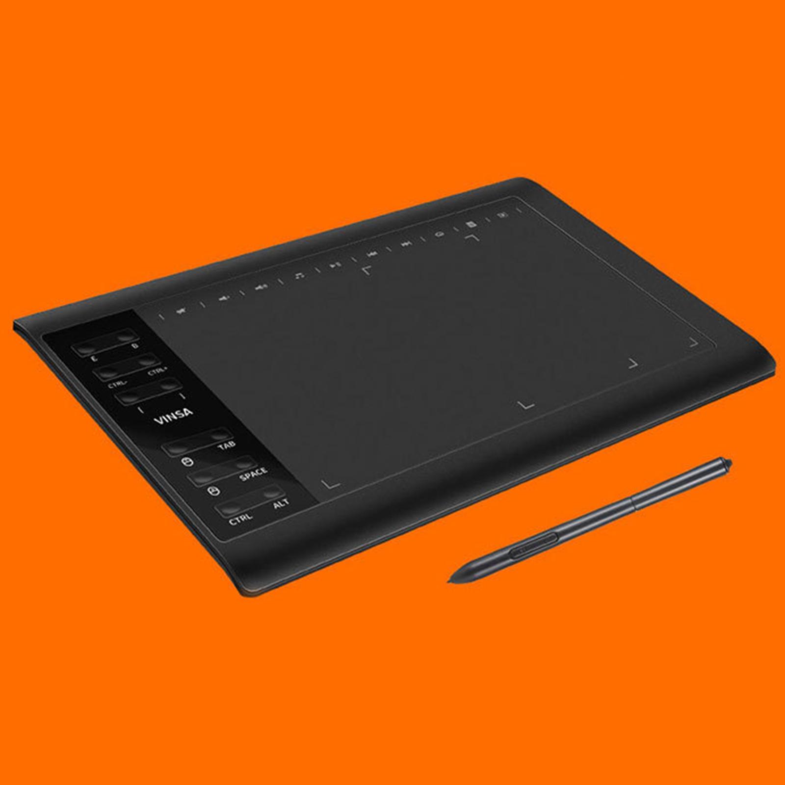 10 x 6 Inch Graphic Drawing Tablet, Graphic Tablet with Battery-free Pen, Drawing Pad Compatible with Mac, for Windows, Home-Office
