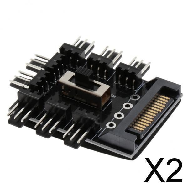 2x Computer Cooling SATA Fan Control Fan Stroke Controller with 3 Step Switch