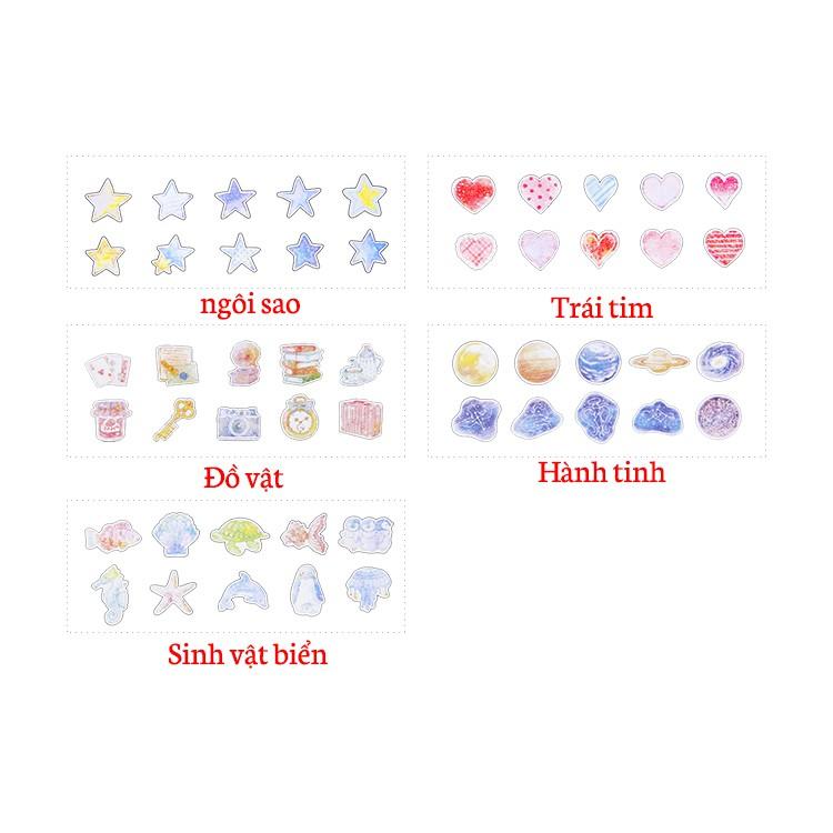 ( hàng có săn - đc chọn mẫu ) set 70 Sticker Romantic Sticker