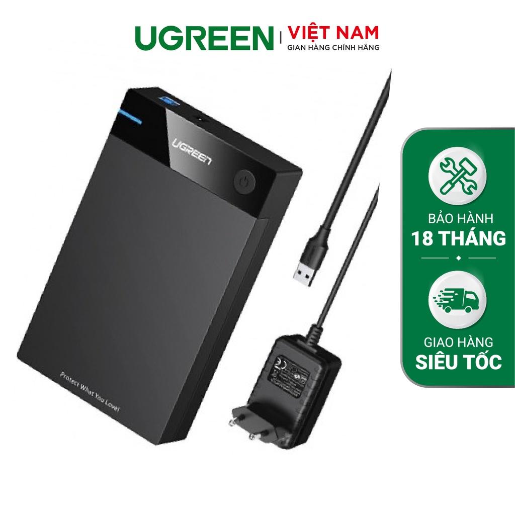 Vỏ hộp đựng ổ cứng SATA 3.5/2.5 inch, dài 50cm, hỗ trợ 10TB, USB 3.0 UGREEN US222 50422 hàng chính hãng