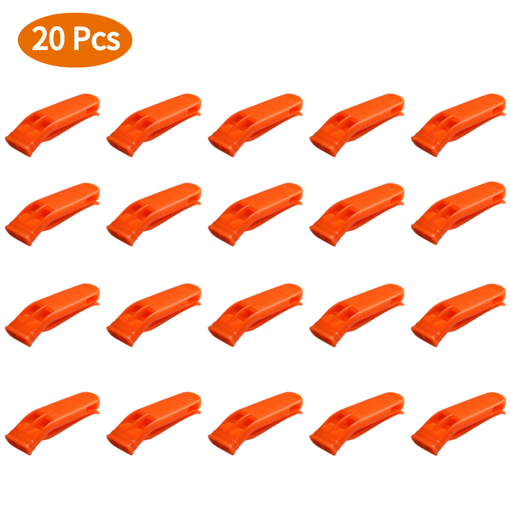 1/2/4/6/10/20 Chiếc Còi Khi Đi Cắm Trại Sinh Tồn Cứu Hộ Khẩn Cấp Còi To Trận Đấu Thể Thao Đôi Ống 2 Băng Tần Còi Color: 20 Pcs