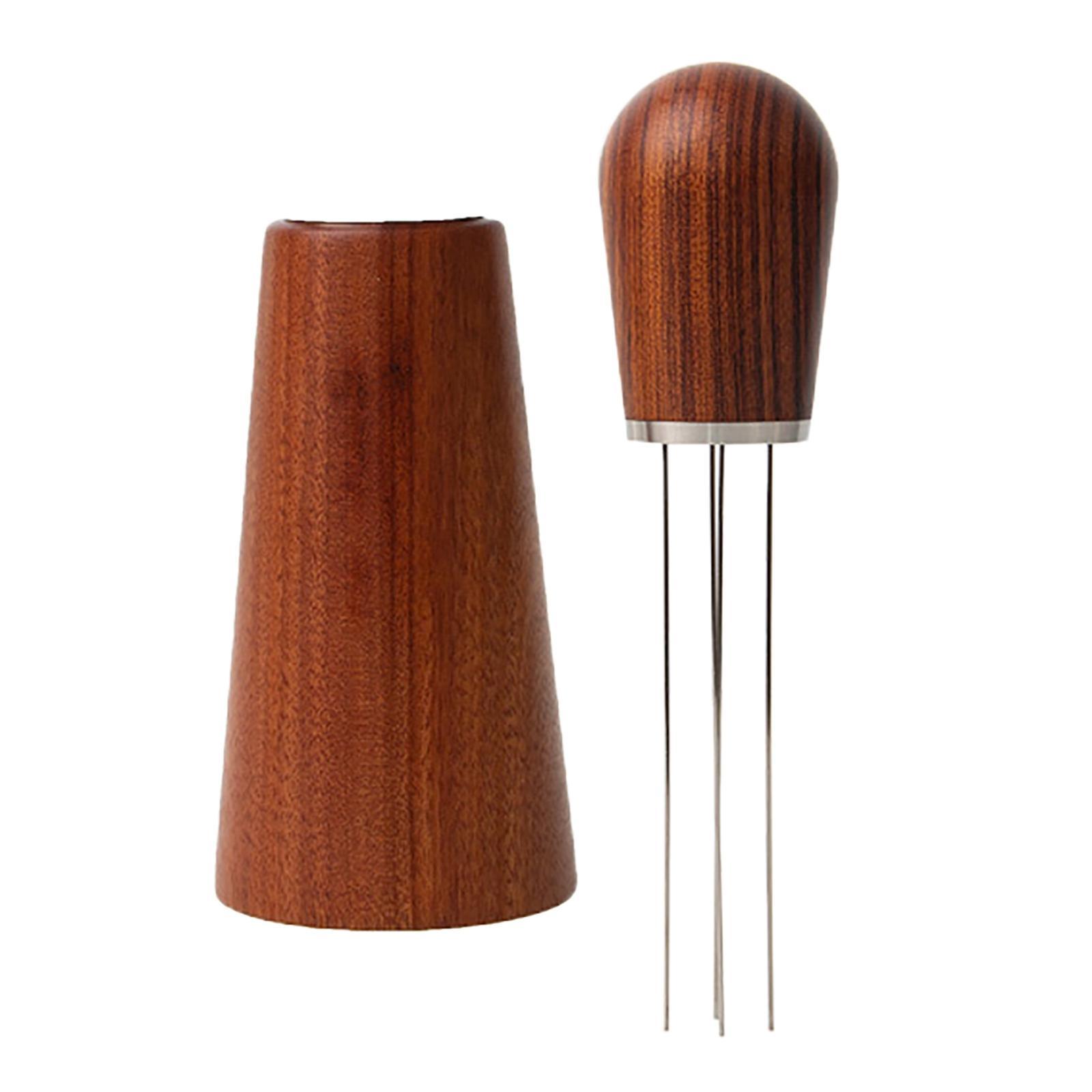Coffee Distributor Needle Natural Wood Handle for Coffee Powder Tool Kitchen
