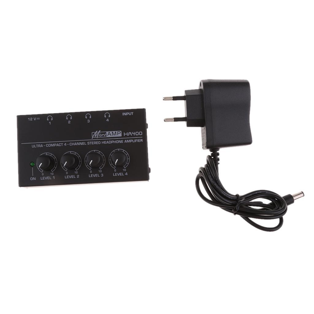 Audio Amplifier Compact 4-channel Stereo Headphone EU Plug