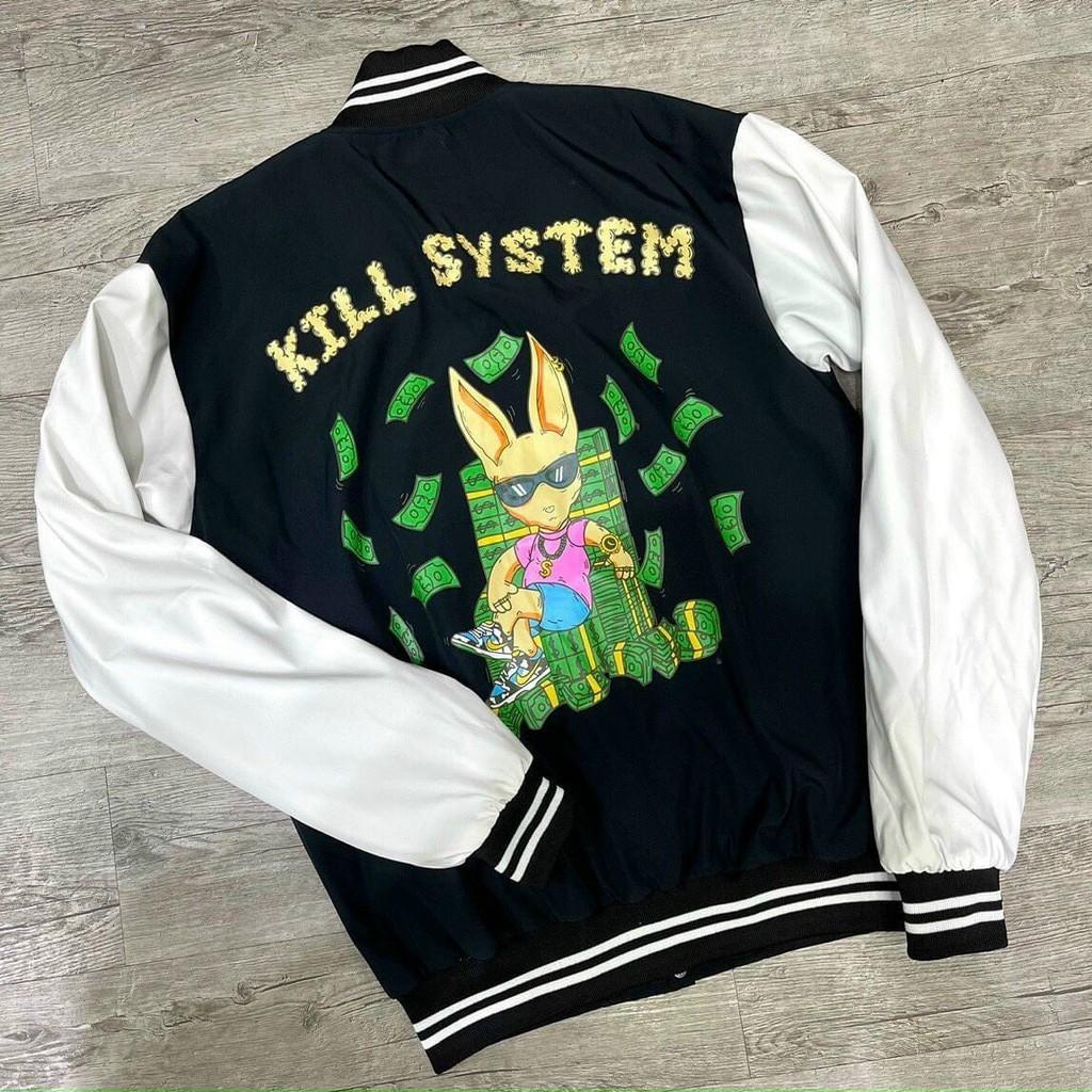 Áo Khoác Dù KILL SYSTEM Bomber Jackets Form Rộng Unisex Nam Nữ Ulzzang, Áo gió nữ áo khoác nam nữ đẹp UNISEX dù thiết kế form rộng lót dù bên trong chống gió, chống nắng