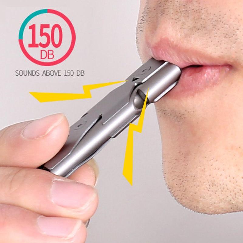 Outdoor Whistle EDC Survival Whistle High Decibel Double Pipe Whistle Stainless Steel Alloy Keychain For Camping Hiking Outdoor