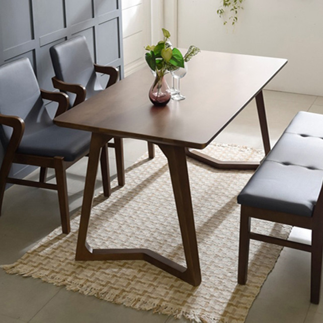 Bộ Bàn Ghế Hàn Quốc LENUS Table 6 – Bench 6 + 2 chair (W-B)