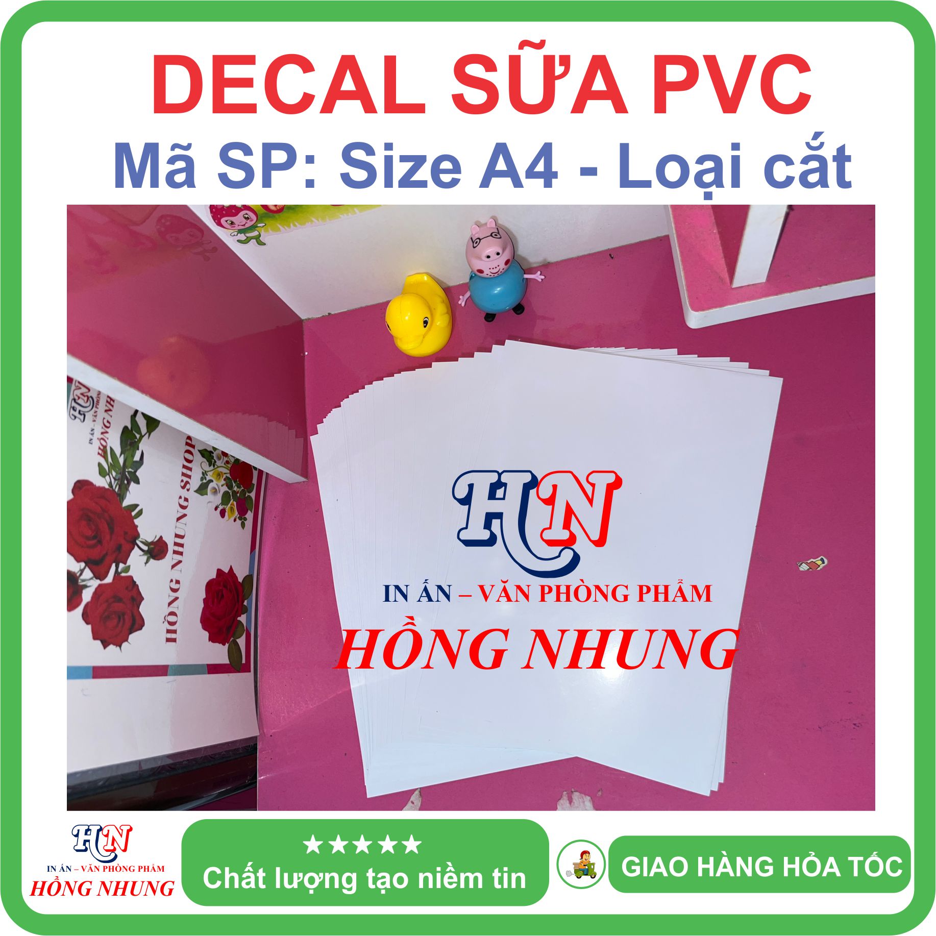 [In Phun ] Xấp 20 Tờ Decal nhựa PVC trắng Sữa A4 - Giúp Bạn In Tem Nhãn, Ghi Chú, Hay Bìa Nhãn Bưu Phẩm