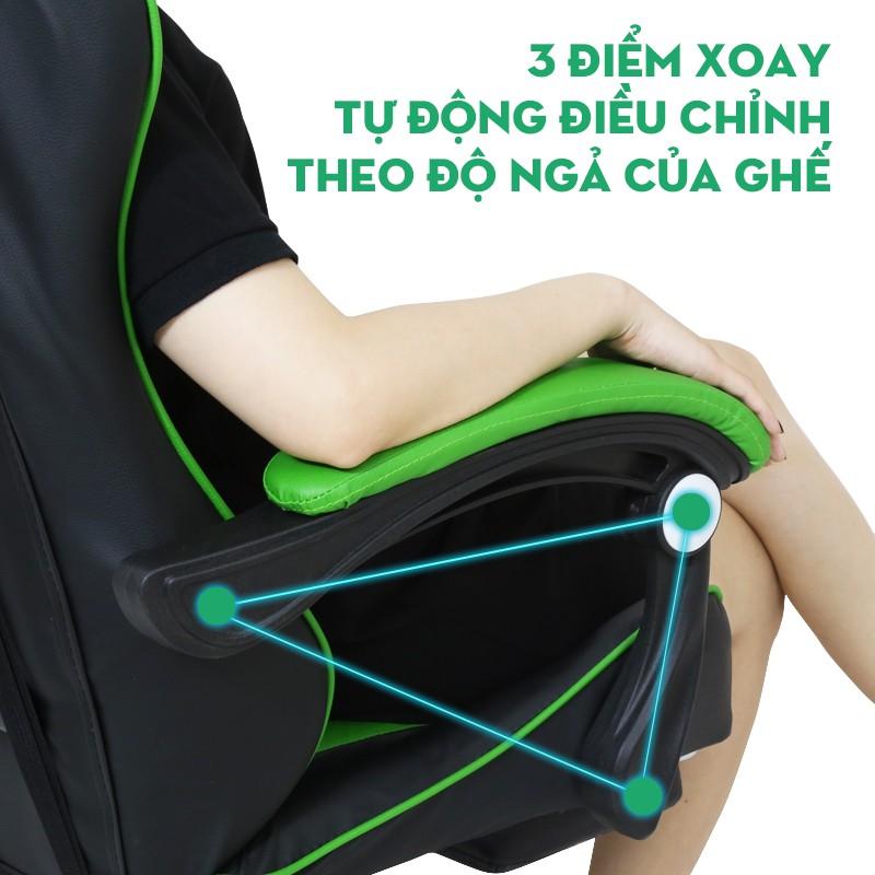 Ghế Massage Rung Ngả Lưng Có Dựa Chân Gaming Văn Phòng Học Tập Lót Đệm Bọc Da PU Êm Ái Chống Bám Bẩn - Hàng nhập khẩu