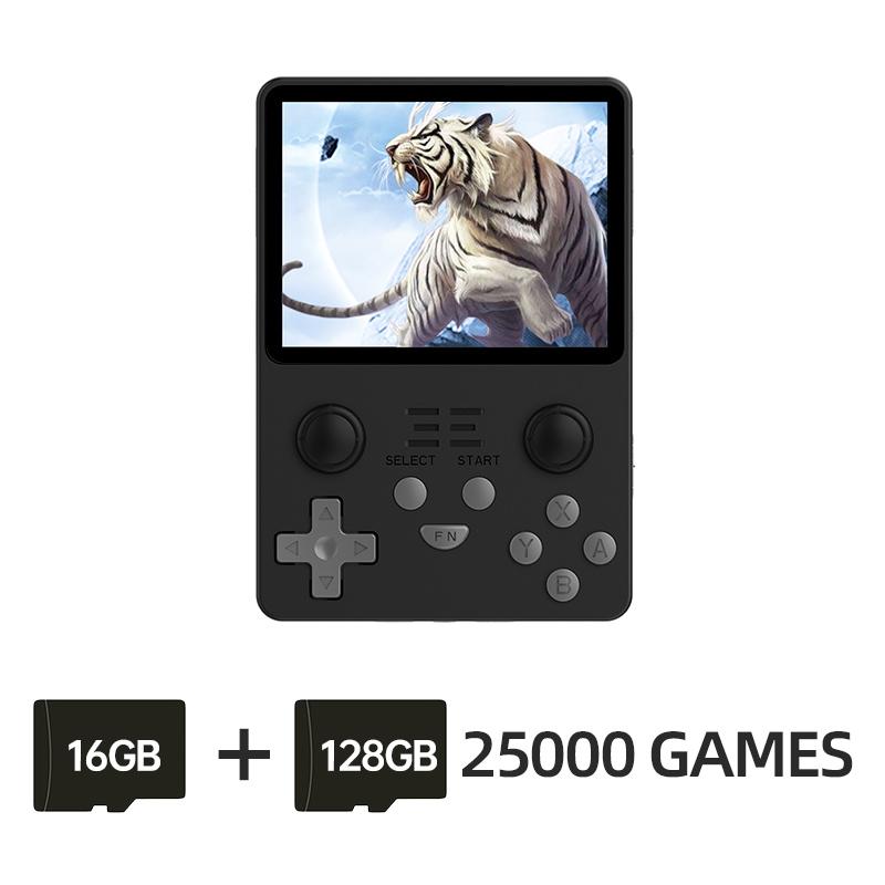 POWKIDDY Mới RGB20S Máy chơi game cầm tay Retro Hệ thống nguồn mở RK3326 Màn hình IPS 3,5 inch 4:3 Quà tặng cho trẻ em Màu sắc: Đen 128G