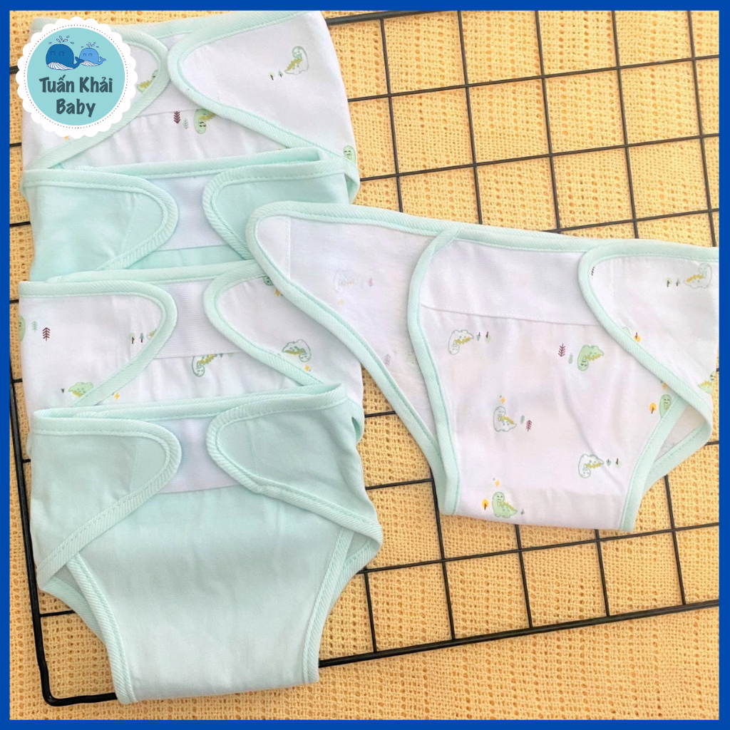 Set 5 Tã Vải Sơ Sinh CUNCON cho bé trai, bé gái | Size 1,2,3 cho bé sơ sinh -9kg | Chất vải cotton mềm, mịn, miếng dán mềm