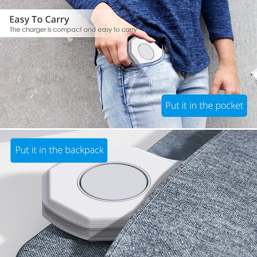 Bộ sạc không dây từ tính Bonola 2 trong 1 có thể gập lại cho Apple Watch Ultra/8/7 15W Sạc không dây nhanh cho iPhone 14/12/13 Pro