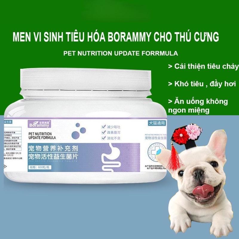 Men tiêu hóa cho chó mèo borammy hỗ trợ đường tiêu hóa, viêm đường ruột 600v