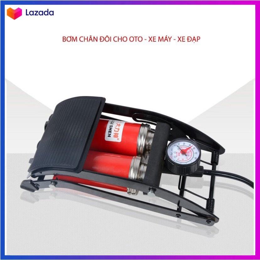 Bơm Hơi Dùng Chân 2 Ống Nén Khí DA LI SHEN - Bơm Hơi Đạp Chân Mini 2 Ống Bơm Ô Tô Xe Máy Xe Đạp Nhỏ Gọn Tiện Lợi