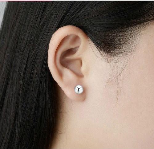 Nụ bạc trơn - to- nam nữ đều đeo được
