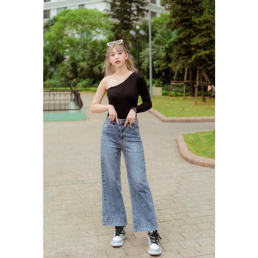 Quần Jeans nữ ống rộng