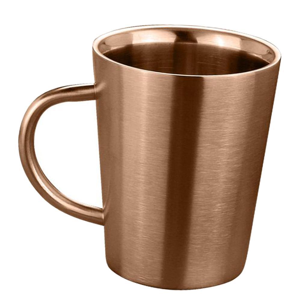 2x Coffee Mug Stainless Double Walled Water Drinking Cup Home Office