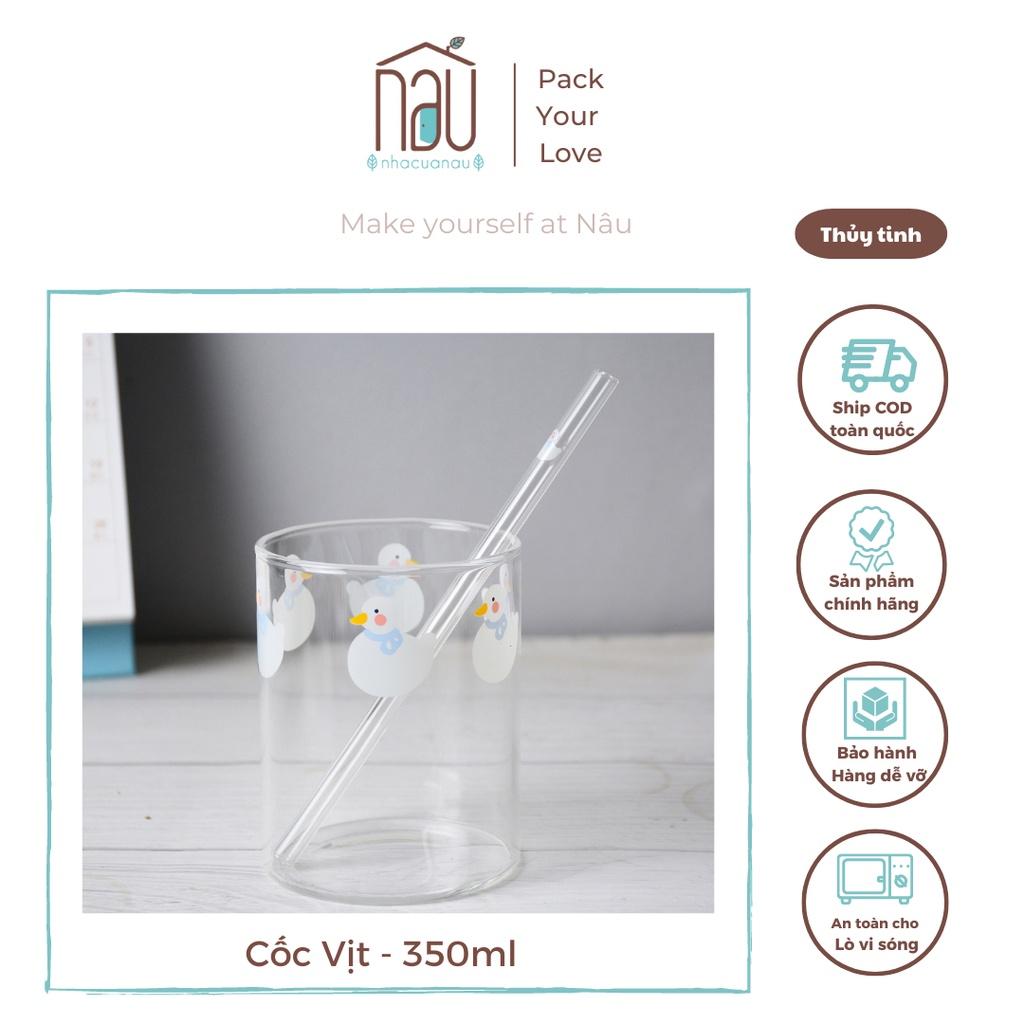 Cốc vịt bầu xinh xắn, thuỷ tinh chịu nhiệt; dùng uống nước sinh tố, trà; thích hợp hơn khi làm quà tặng