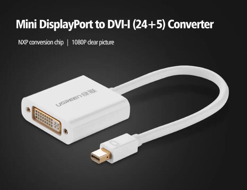 Ugreen UG1040210402TK 15CM Màu Trắng Cáp chuyển đổi Mini DP sang DVI 24 + 5 - HÀNG CHÍNH HÃNG
