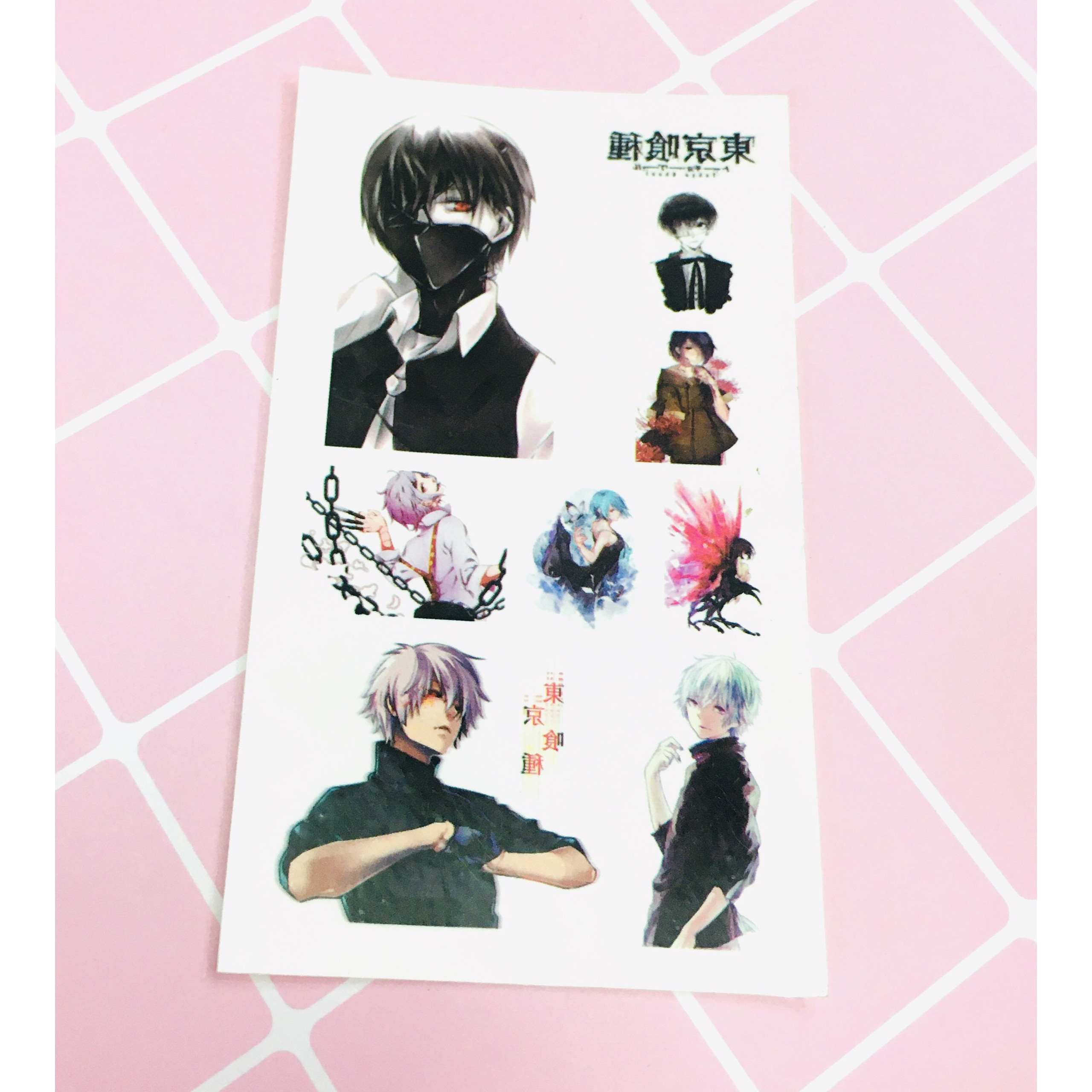 Set 5 Bảng hình xăm Tokyo Ghoul Sticker Tattoo