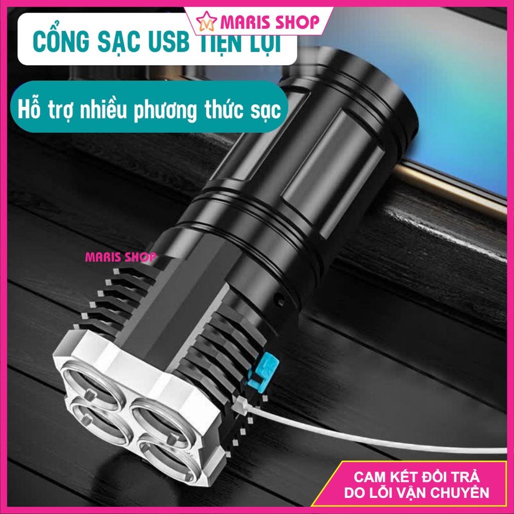 Đèn PIN LED siêu sáng cầm tay mini sử dụng PIN sạc cao cấp đi cắm trại, dã ngoại, leo núi.