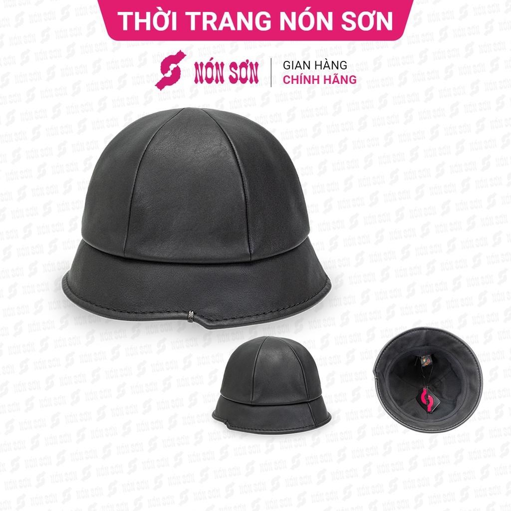 Mũ vành da cao cấp Nón Sơn chính hãng MH023D-ĐN1